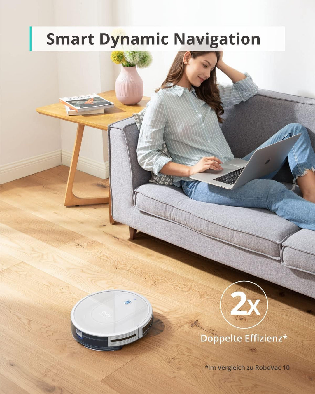 eufy Saugroboter mit Wischfunktion, RoboVac G10 Hybrid, Smart Dynamic Navigation, 2-in-1 Sauger & Wi