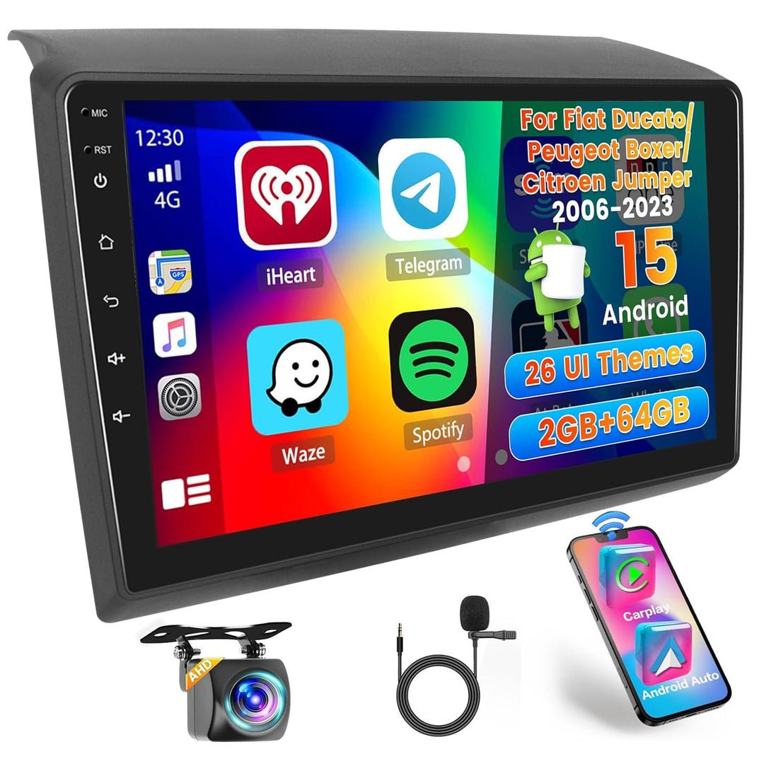 [2G+64G] Hikity Autoradio Für FIAT Ducato/Peugeot Boxer/Citroen Jumper 2006-2023 Android Wireless Ca