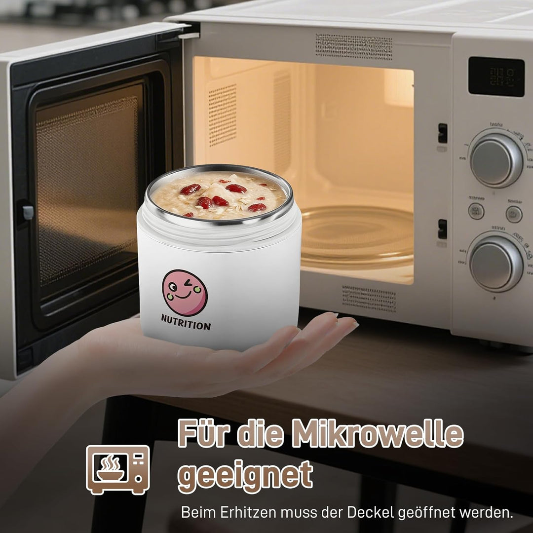 TWSOUL Thermobehälter für Essen 500ml, Frühstücksbecher aus Edelstahl, Auslaufsicherer Müslibecher m