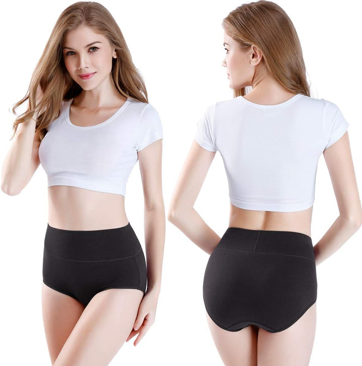 wirarpa Damen Unterhosen Baumwolle Unterwäsche Hohe Taille Slips Hoher Taillenslip für Frauen 5er Pa