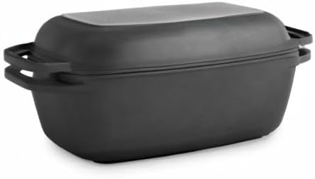 Aluguss Bräter 7 Liter inkl. Grilldeckel mit integr. Aromaknopf, Alugussbräter, Schmorpfanne, Kasser