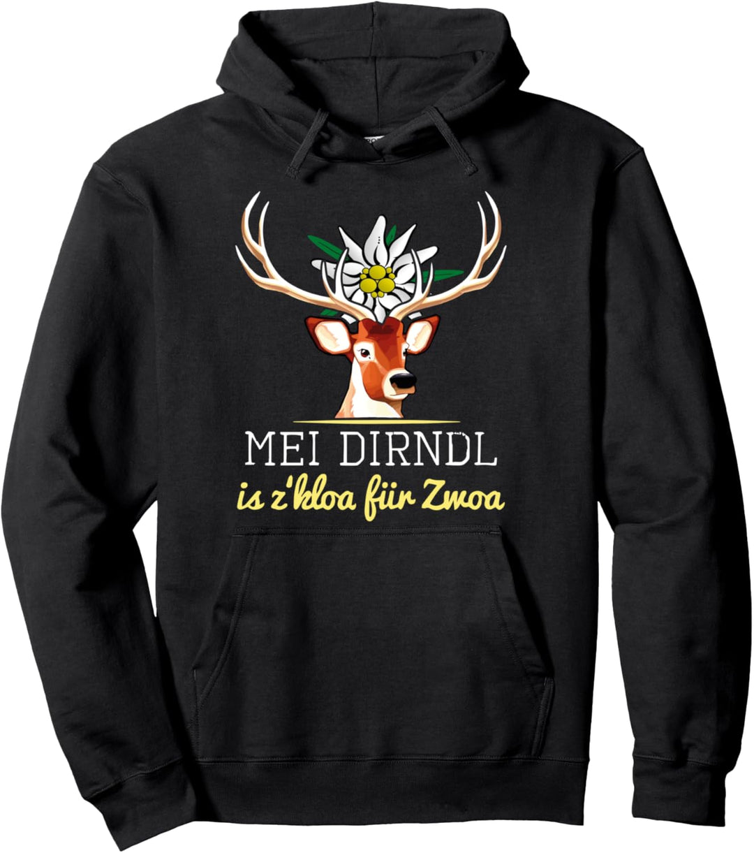 Hirsch Motiv Dirndl Geschenk - Mei Dirndl is z kloa für zwoa Pullover Hoodie