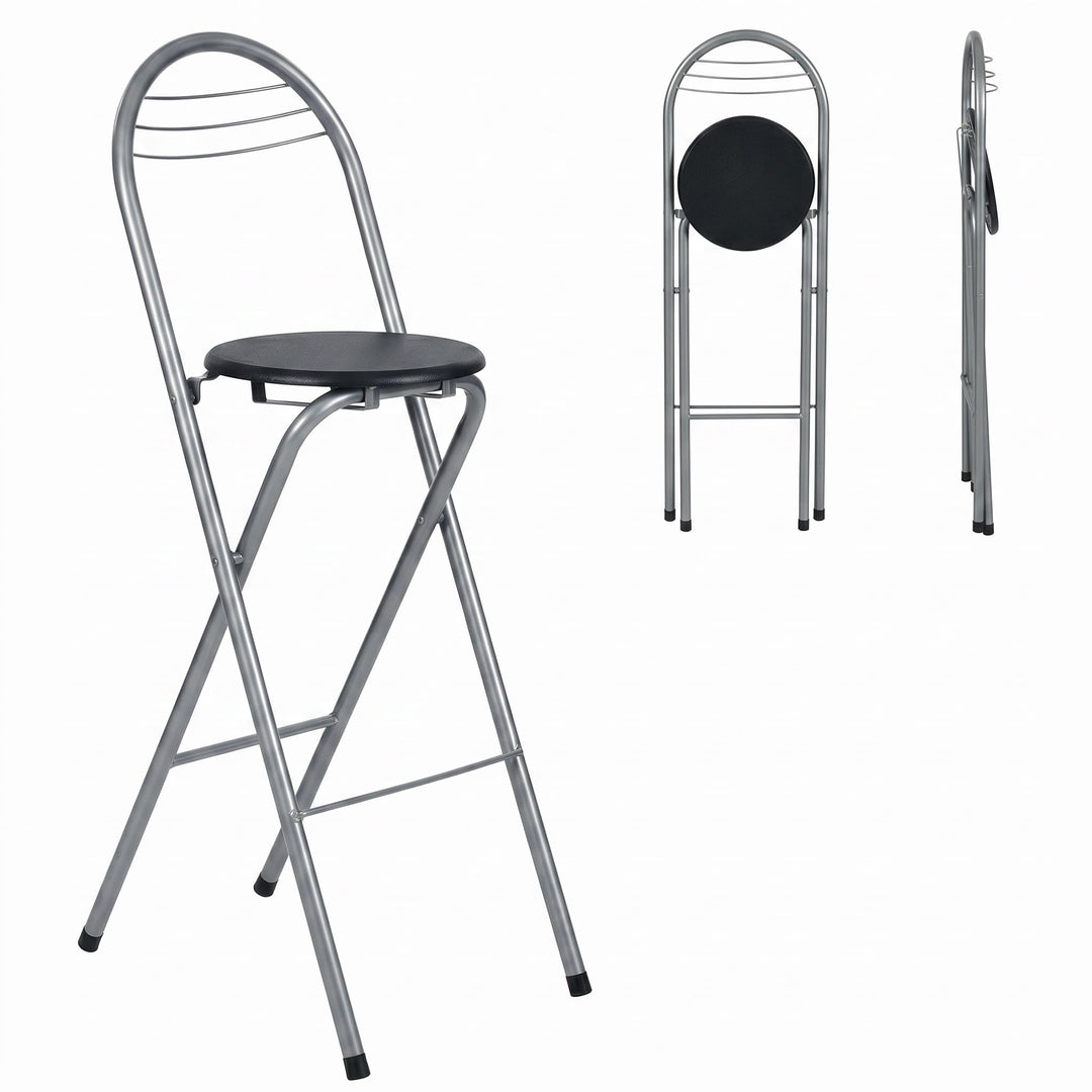 1 Stück Barhocker Klappbar mit Lehne, Klapphocker Faltbar Barstühle Bar Hocker Klappbar Holz Stuhl K