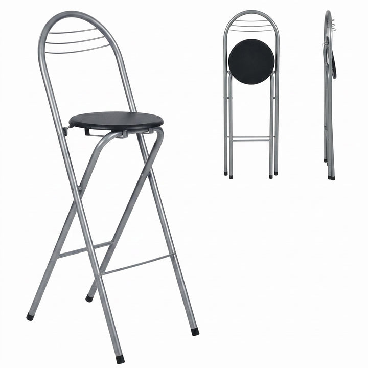 1 Stück Barhocker Klappbar mit Lehne, Klapphocker Faltbar Barstühle Bar Hocker Klappbar Holz Stuhl K