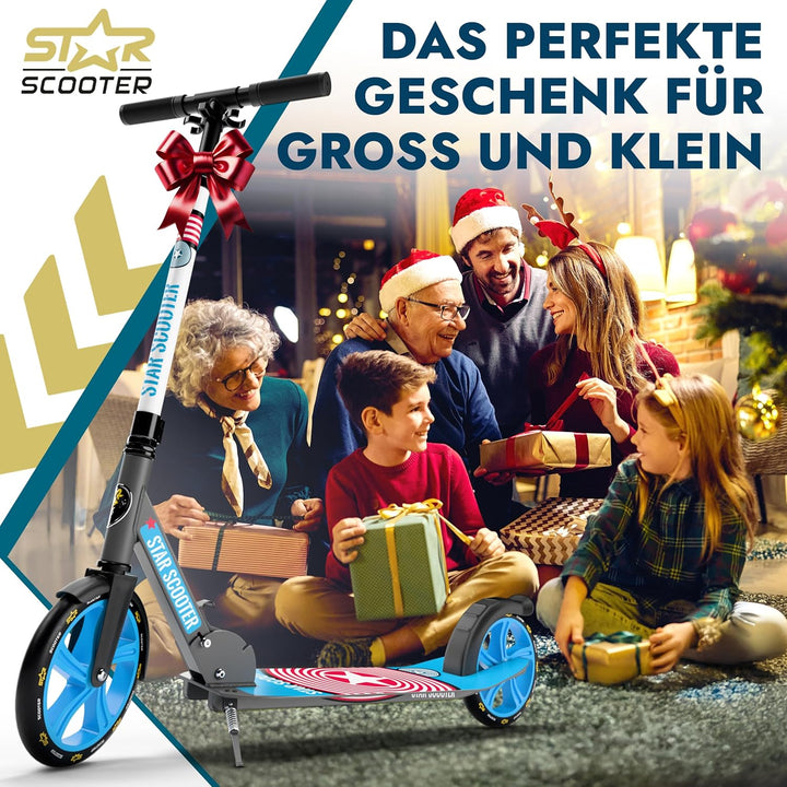 STAR SCOOTER Aluminium Kickscooter Tret City Roller für Jungen, Mädchen ab 6-7 Jahre | Big 205mm Whe