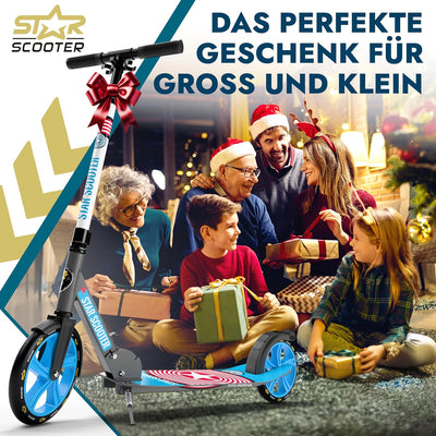 STAR SCOOTER Aluminium Kickscooter Tret City Roller für Jungen, Mädchen ab 6-7 Jahre | Big 205mm Whe