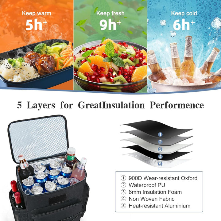 Kühlrucksack kühltasche Rucksack 30L Picknicktasche - zweistöckige wasserdicht auslaufsicher Kühltas