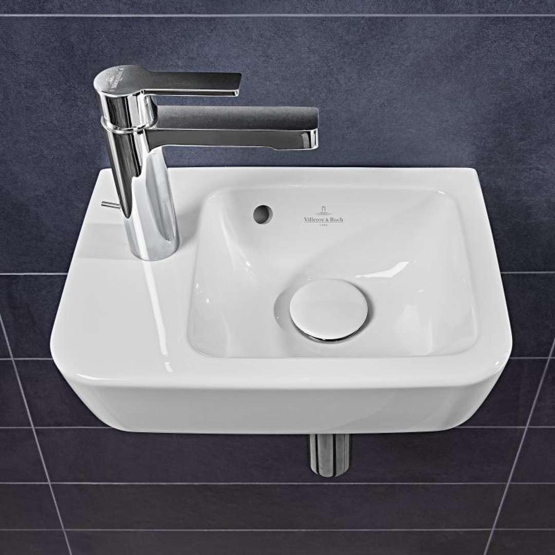 Villeroy & Boch O.Novo Waschbecken mit 1 Hahnloch Links 36x25x9,5cm Weiss Weiss 36x25x9.5 cm, Weiss