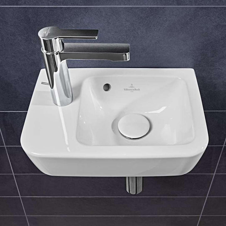 Villeroy & Boch O.Novo Waschbecken mit 1 Hahnloch Links 36x25x9,5cm Weiss Weiss 36x25x9.5 cm, Weiss