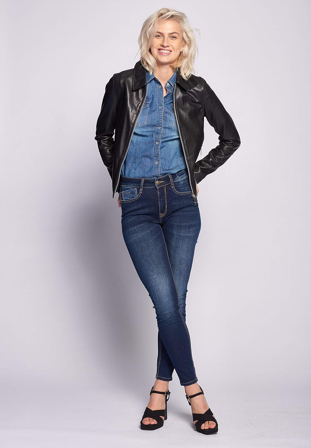 MAZE Damen Lederjacke Noble S Schwarz, S Schwarz