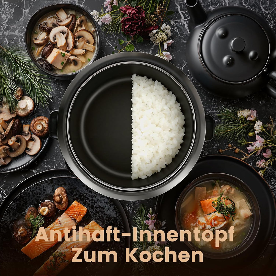 Reiskocher Mini 1L Elektrischer Kleiner Reis Kocher 400W Mit Automatischer Warmhaltefunktion Antihaf