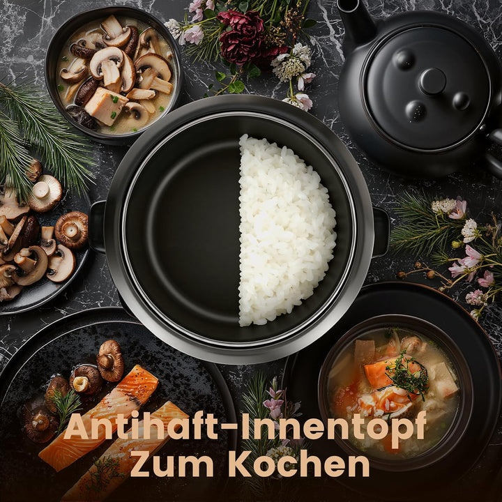 Reiskocher Mini 1L Elektrischer Kleiner Reis Kocher 400W Mit Automatischer Warmhaltefunktion Antihaf
