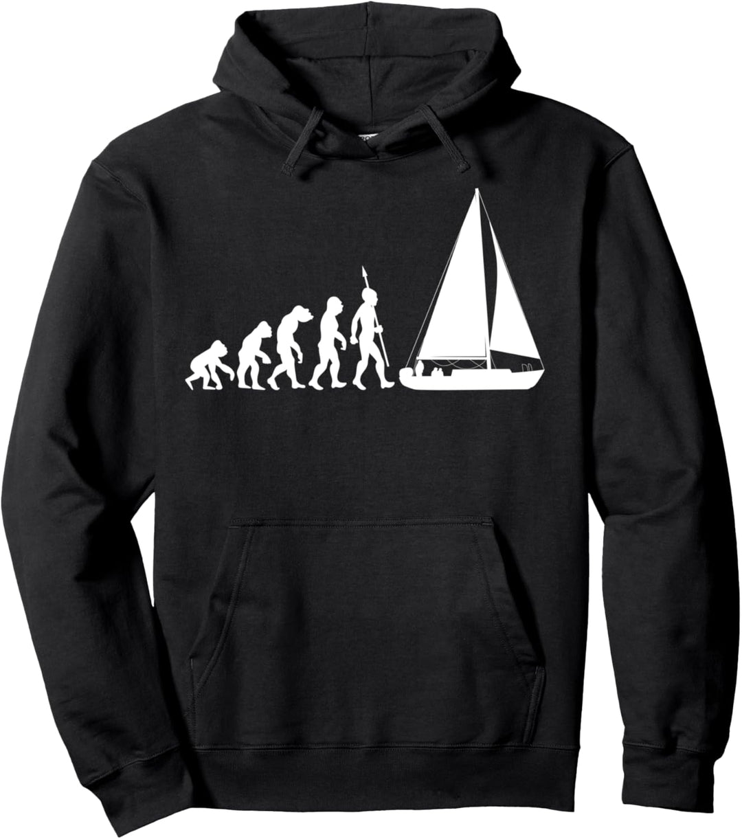 Lustig Evolution Segeln Segelboot Segelschiff Segler Humor Pullover Hoodie