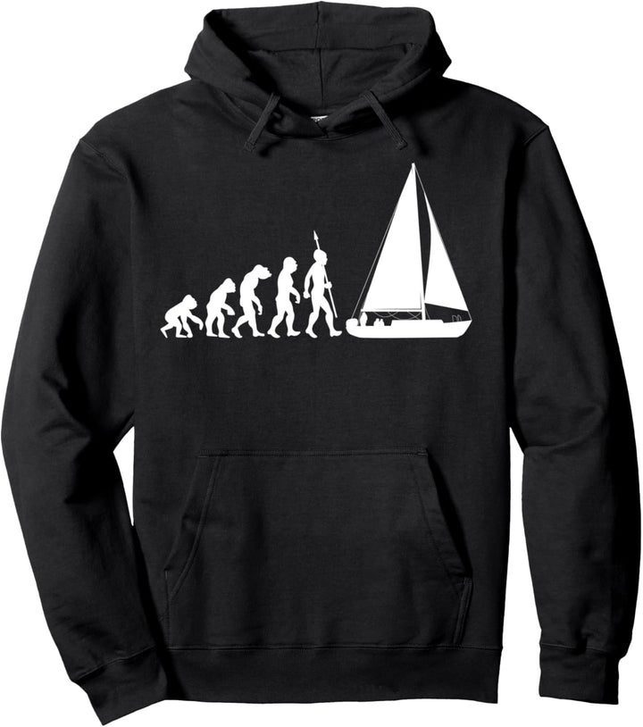 Lustig Evolution Segeln Segelboot Segelschiff Segler Humor Pullover Hoodie