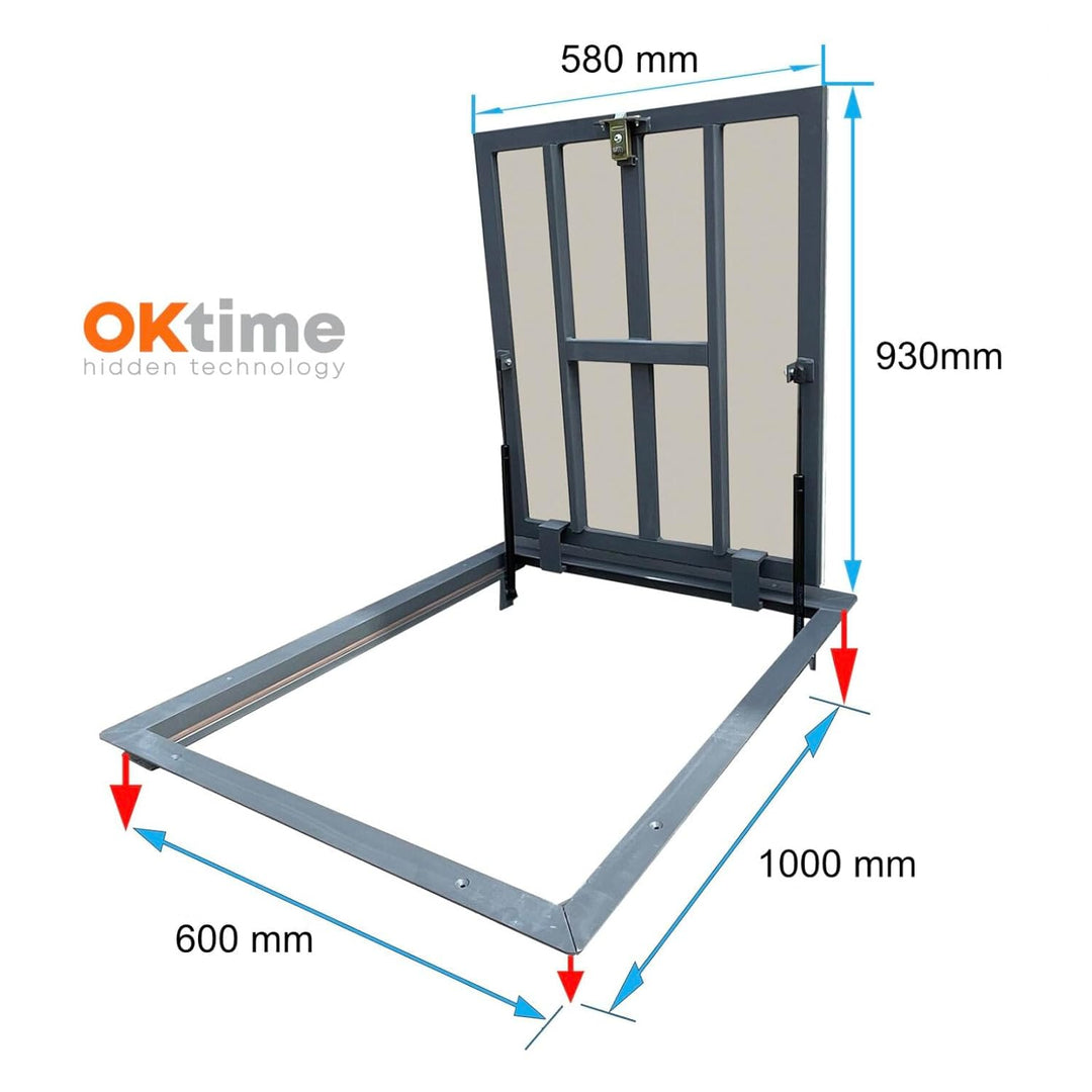 Schachtabdeckung 1000 mm x 600 mm Seitenscharniere - Bodenluke Schachtdeckel Revisionsschacht Kanals