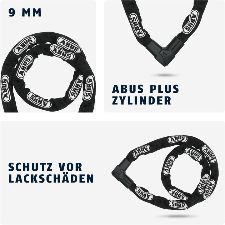 ABUS Kettenschloss CityChain 1010 – Fahrradschloss aus gehärtetem Stahl – ABUS-Sicherheitslevel 12 S