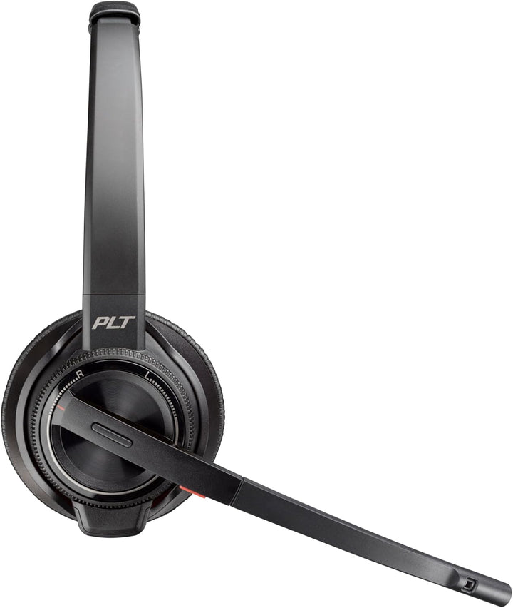 Poly Bluetooth DECT Headset Savi W8220 Binaurale Tragevariante (mit USB) in Schwarz Stereo USB-A, Bl