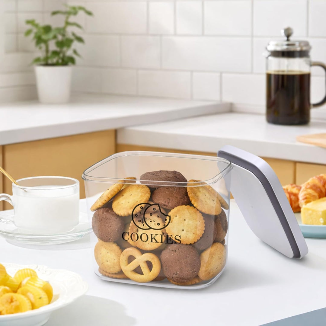 Keksdose mit Luftdichtem Deckel, BPA-freier Kunststoff Vorratsbehälter für Kekse, Brot, Bagels und D