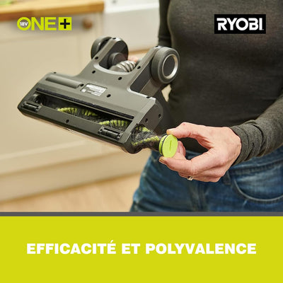 RYOBI 18 V ONE+ Akku-Bodenhandsauger RSV18-0 (30 AirWatt Saugleistung, 820 l/min Luftstrom, 24 cm br