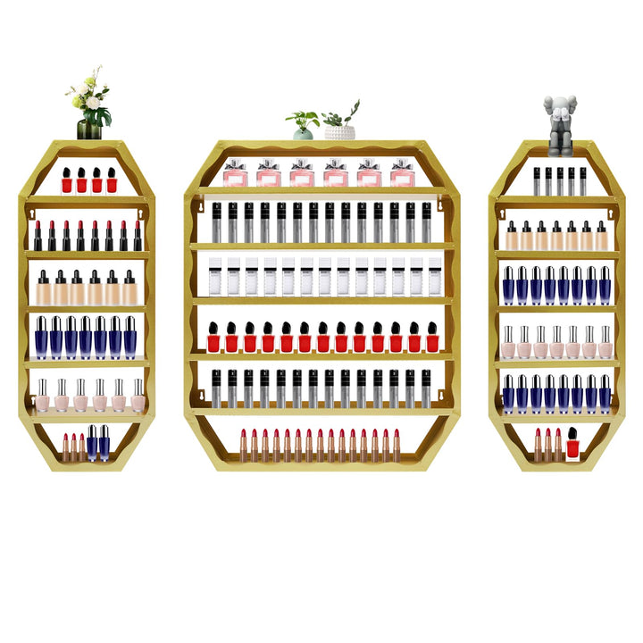 C-Juzarl 6 Etagen Nagellackregal, Metall Nagellack Wandregal 3er set Platzsparendes Display, Wandmon