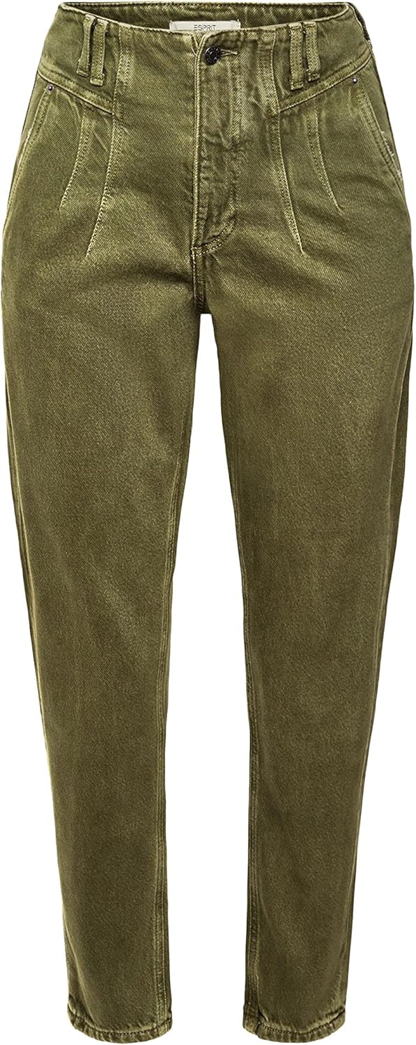 ESPRIT Damen Hose 34 355/Dark Khaki, 34 355/Dark Khaki