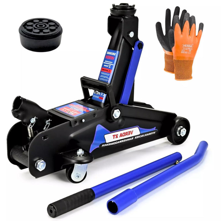 Wagenheber 2,5T Autoheber Rangierwagenheber 80-360mm + 2X Gummiauflage + Koffer + Montagehandschuhe