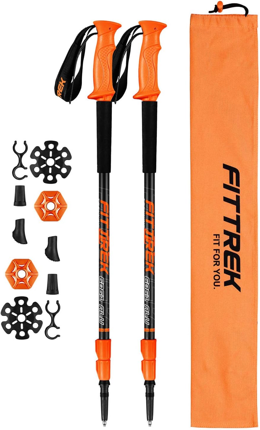 FitTrek Wanderstöcke - Trekkingstöcke - Walking Stöcke Teleskop - Nordic Walking Stock Verstellbar L