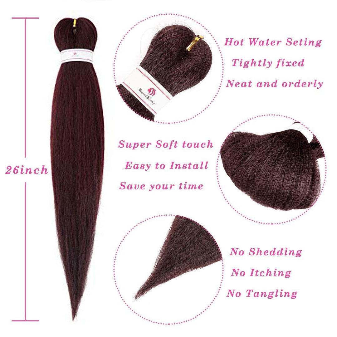 EZ Braid Pre Stretched Braiding Hair,8Packs-26 Zoll EZ Braid Professionelles Haar Yaki Texture Synth