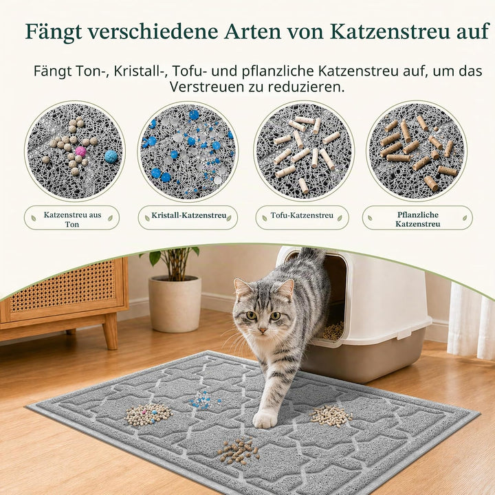 Yimobra Katzenstreumatte, XL Jumbo 90 x 60 cm, Leicht Zu Reinigende Katzenmatten, rutschfest, Wasser
