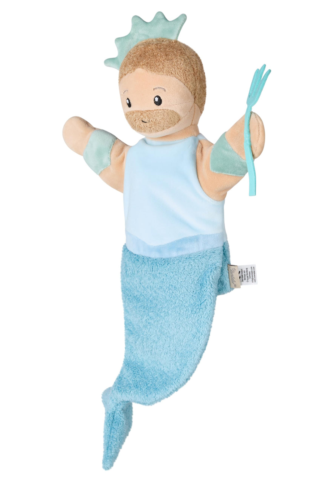 Sterntaler Handpuppe Wassermann aus weichem Flausch, Kinder- und Babyspielzeug, Kopf wattiert mit Po