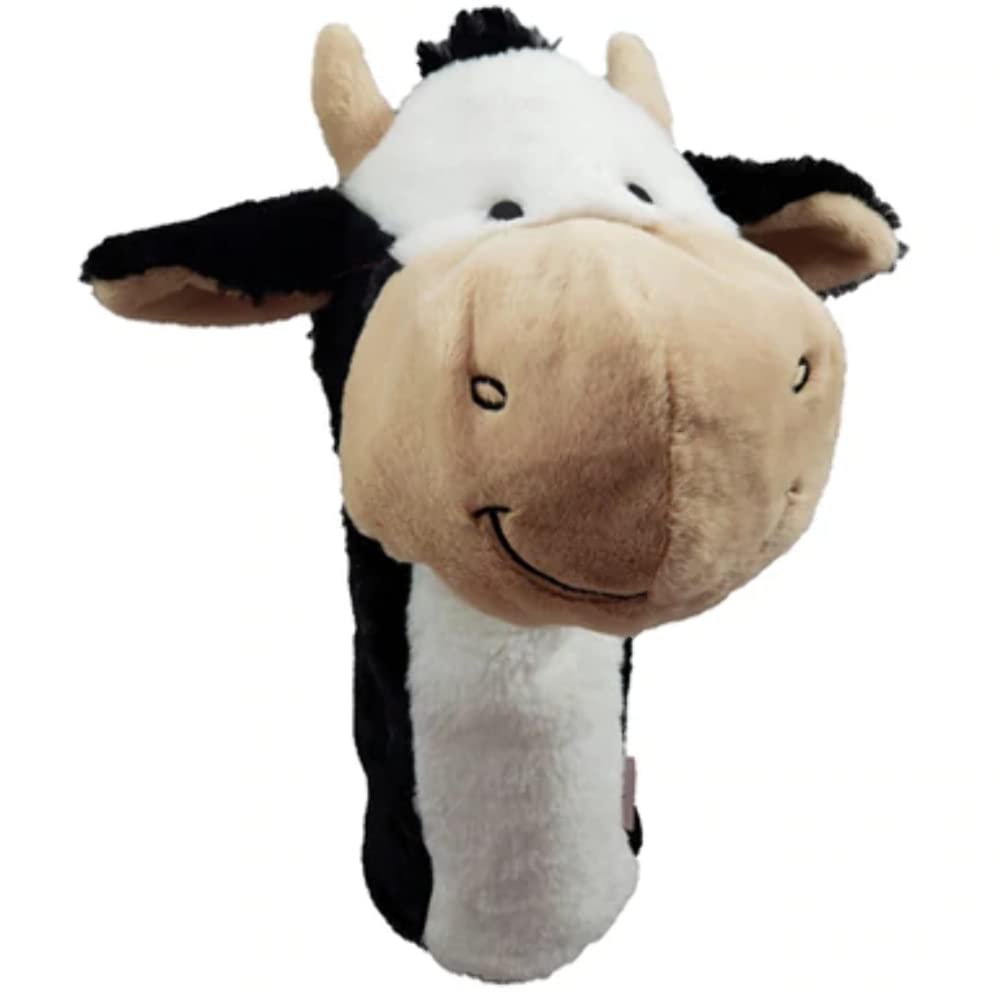 Daphne's Golfschlägerhaube mit Tiermotiv, Motiv: Happy Cow, Schwarz / Weiss