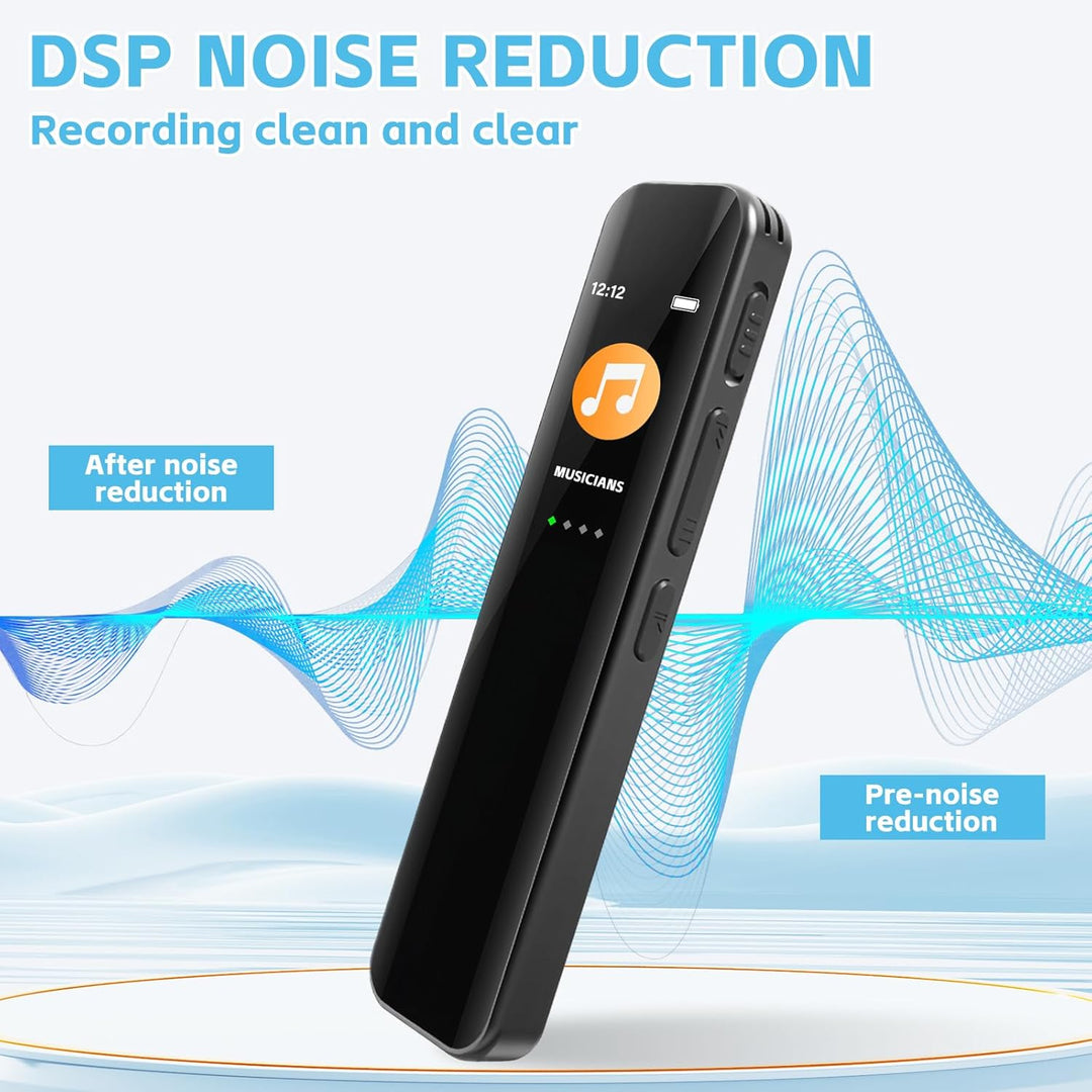 Diktiergerät Mini 64GB, Aufnahmegerät, Digitales Diktiergerät Mit Rauschunterdrückung, Audio Recorde