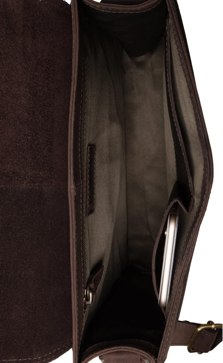 LEABAGS Unisex London Umhängetasche (1er Pack) L Nature Dunkelbraun, L Nature Dunkelbraun