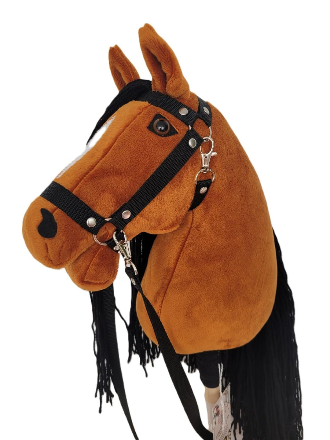 Steckenpferd A4 (Pferd auf einem Stock) Hobby Horse A4 komplett mit Kantar wie auf dem Foto (pomarań