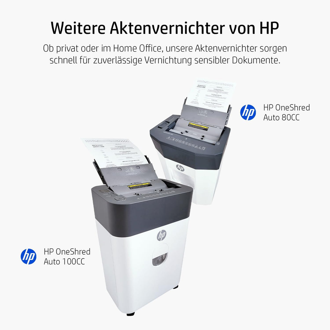 HP OneShred Auto 80CC | Sicherheitsstufe P-4 | Cross Cut | 80 Blatt Schnittleistung
