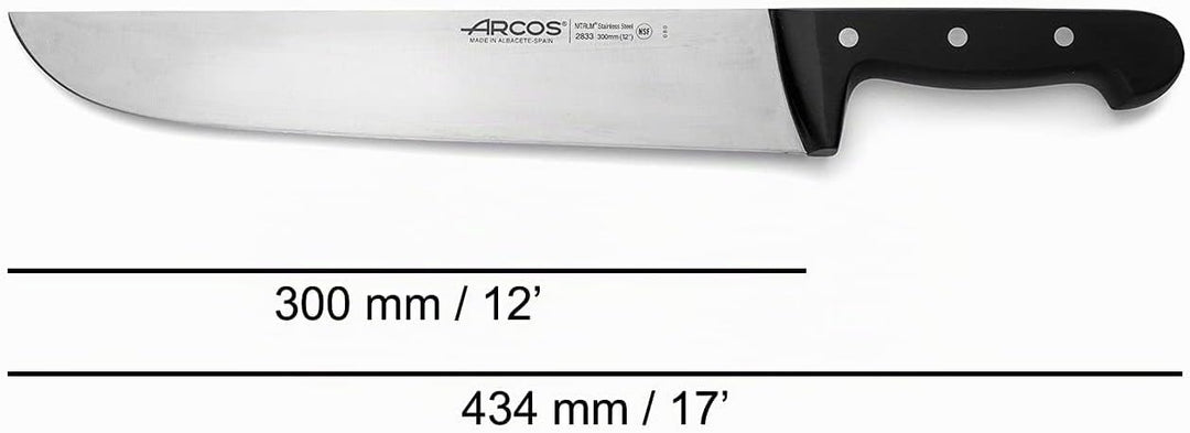 Arcos Serie Universal - Metzgermesser - Klinge Nitrum Edelstahl 300 mm - HandGriff Polyoxymethylen (