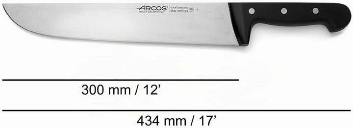 Arcos Serie Universal - Metzgermesser - Klinge Nitrum Edelstahl 300 mm - HandGriff Polyoxymethylen (