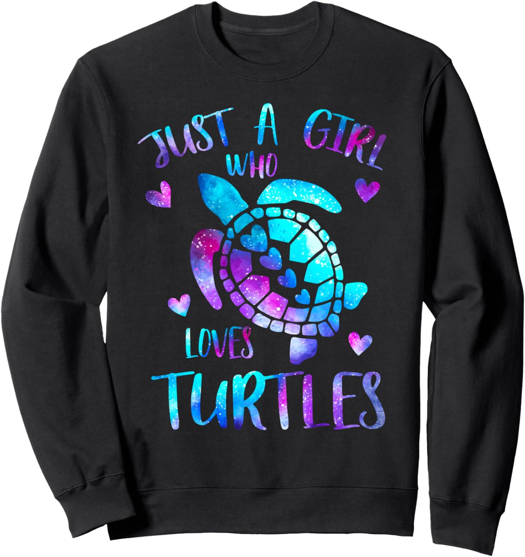 Gerade ein Mädchen, das Schildkröten liebt Galaxie Raum Sweatshirt