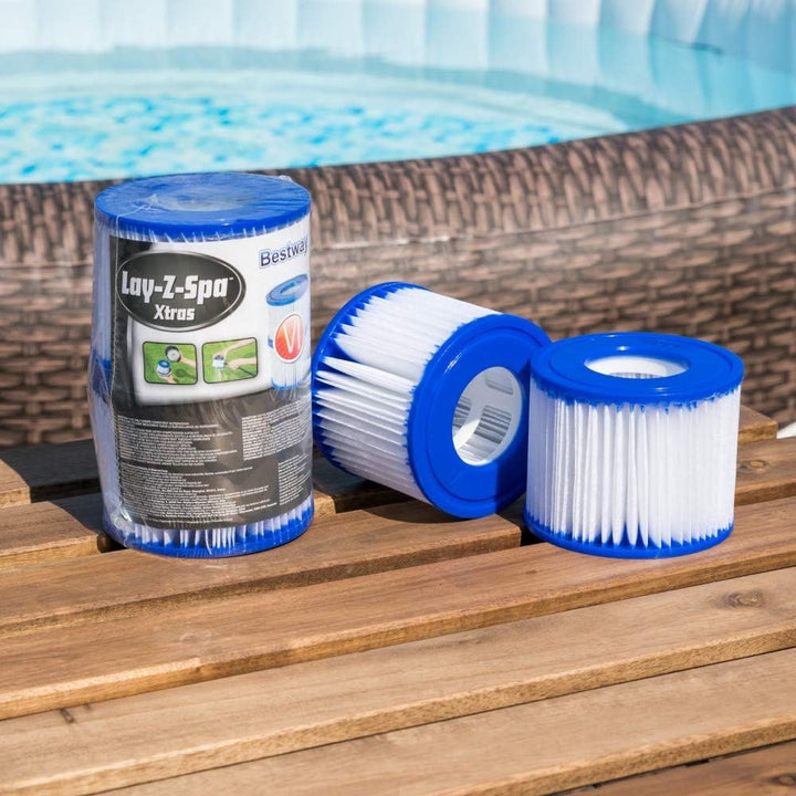 Bestway Flowclear Gr. VI Filterkartusche für Lay-Z-Spa Miami, Vegas, Palm Springs, Monaco 8 Filters,