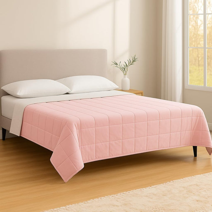 Harbour Housewares Gewichtsdecke mit Aufbewahrungstasche - 150 x 200cm - 8kg - Rosa - 1x Schwer Erwa