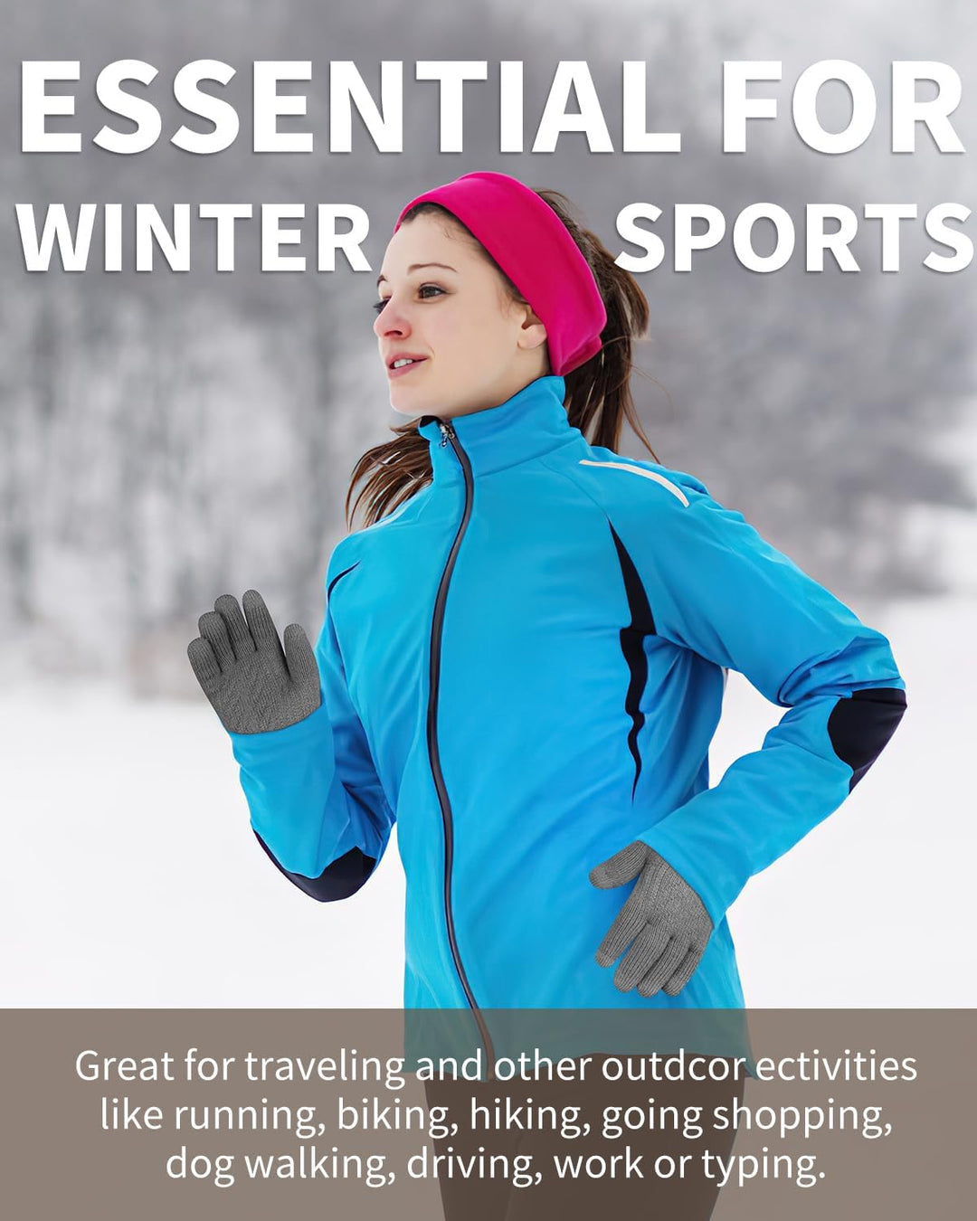 ARFNKIM Damen Winterhandschuhe mit Fleecefutter, Touchscreen Warme Gedehnt Dicke Strickhandschuhe Wo