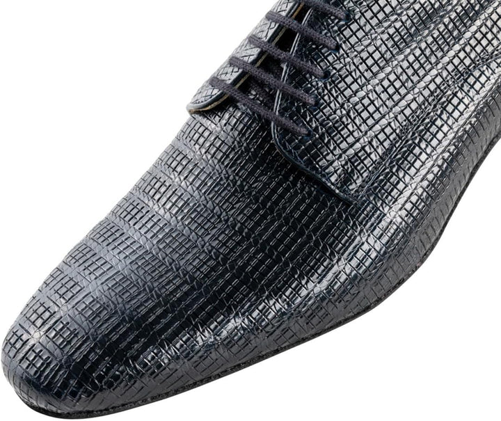 Werner Kern Herren Tanzschuhe Ravenna 28043 - Leder Grattato Blu - Normalweite - 2 cm Standard Absat
