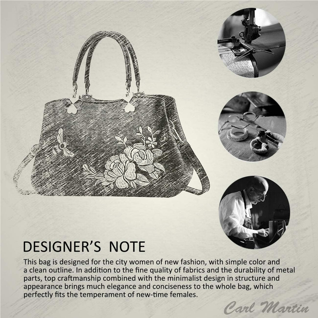 NICOLE&DORIS Handtaschen Damen Mode Schultertasche Geldbörse Retro Umhängetasche Frau Tote Stickerei