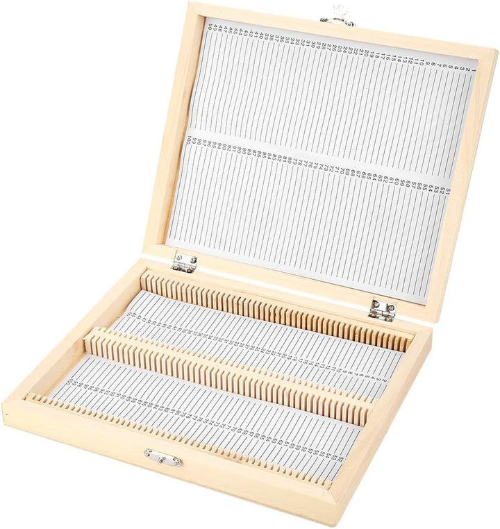 Nummerierte Mikroskop-Objektträger Aufbewahrungsbox Holzverschmutzungsfreier 100-Objektträger-Halter