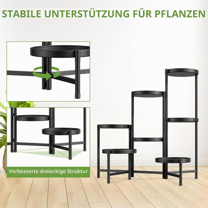 iDavosic.ly Pflanzenständer Metall Gross mit 7 Etagen, Blumenständer Pflanzenregal Blumenregal Indoo