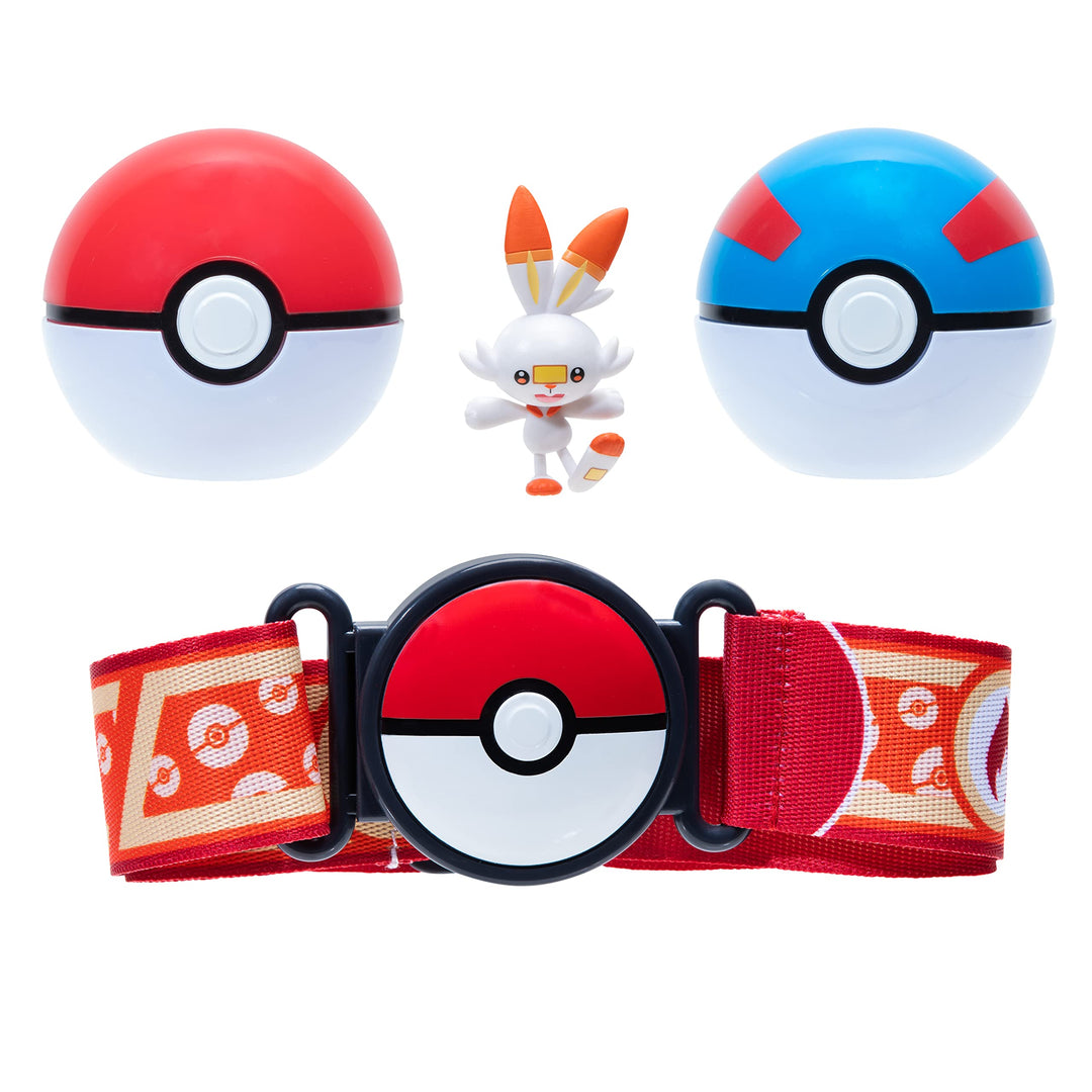 Pokemon – Clip 'N' Go Pokeball Gürtelset (Pokéball, toller Ball und Scorbunny) W12