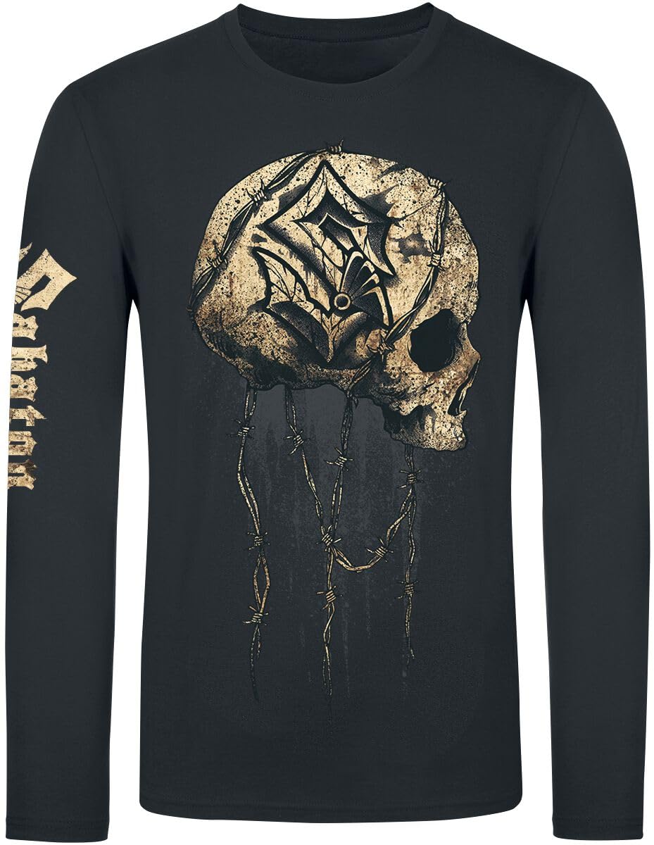 Sabaton Barbed Wire Skull Männer Langarmshirt schwarz Band-Merch, Bands, Nachhaltigkeit 4XL Schwarz,
