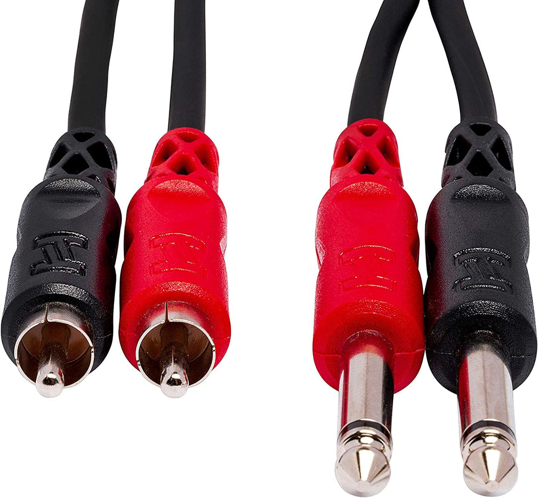 Hosa CPR-203, standard Audiokabel, Dual 1/4 Zoll TS auf Dual RCA, 3m Länge, 3m