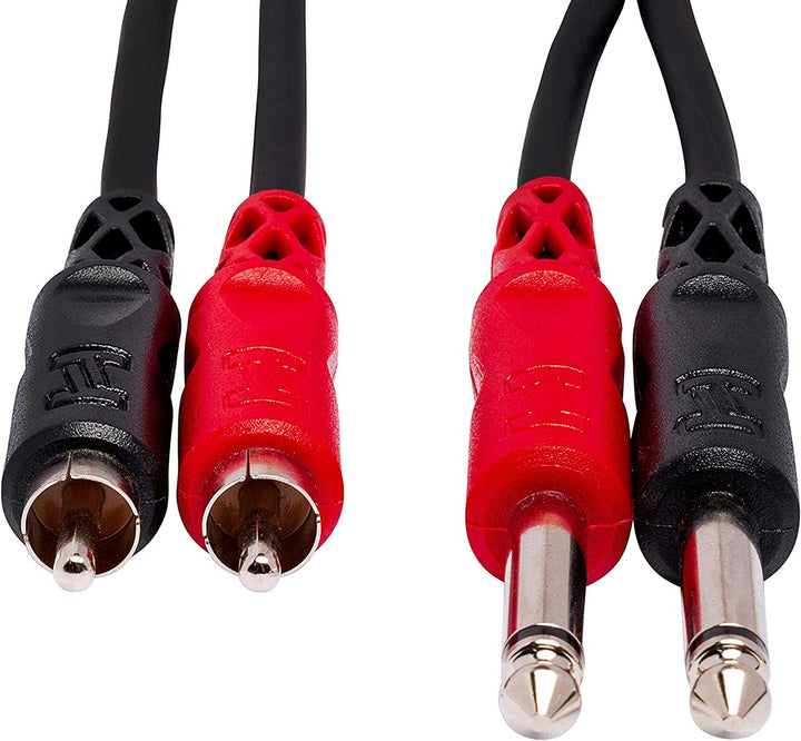 Hosa CPR-203, standard Audiokabel, Dual 1/4 Zoll TS auf Dual RCA, 3m Länge, 3m