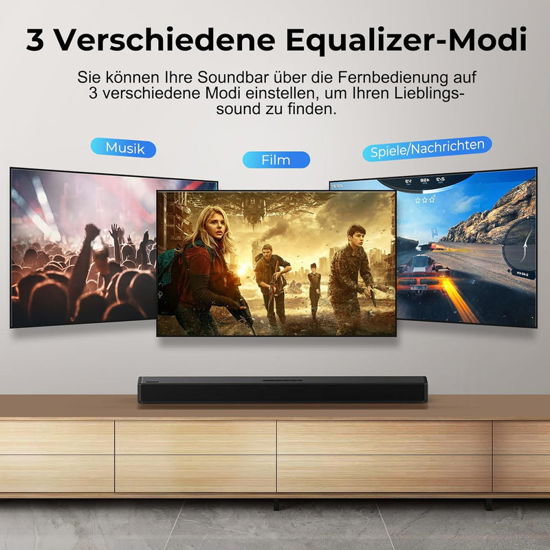 OXS S3 Soundbar für Fernseher, Heimkino-Audio mit Bluetooth 5.0, dynamischer Bass, 3D-Surround-Sound